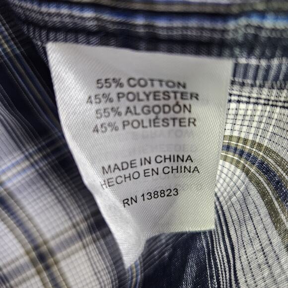 NEW Gibson Trading Co Mens Pearl Snap Western Shirt L Plaid Blue Rodeo Cowboy - Picture 11 of 16